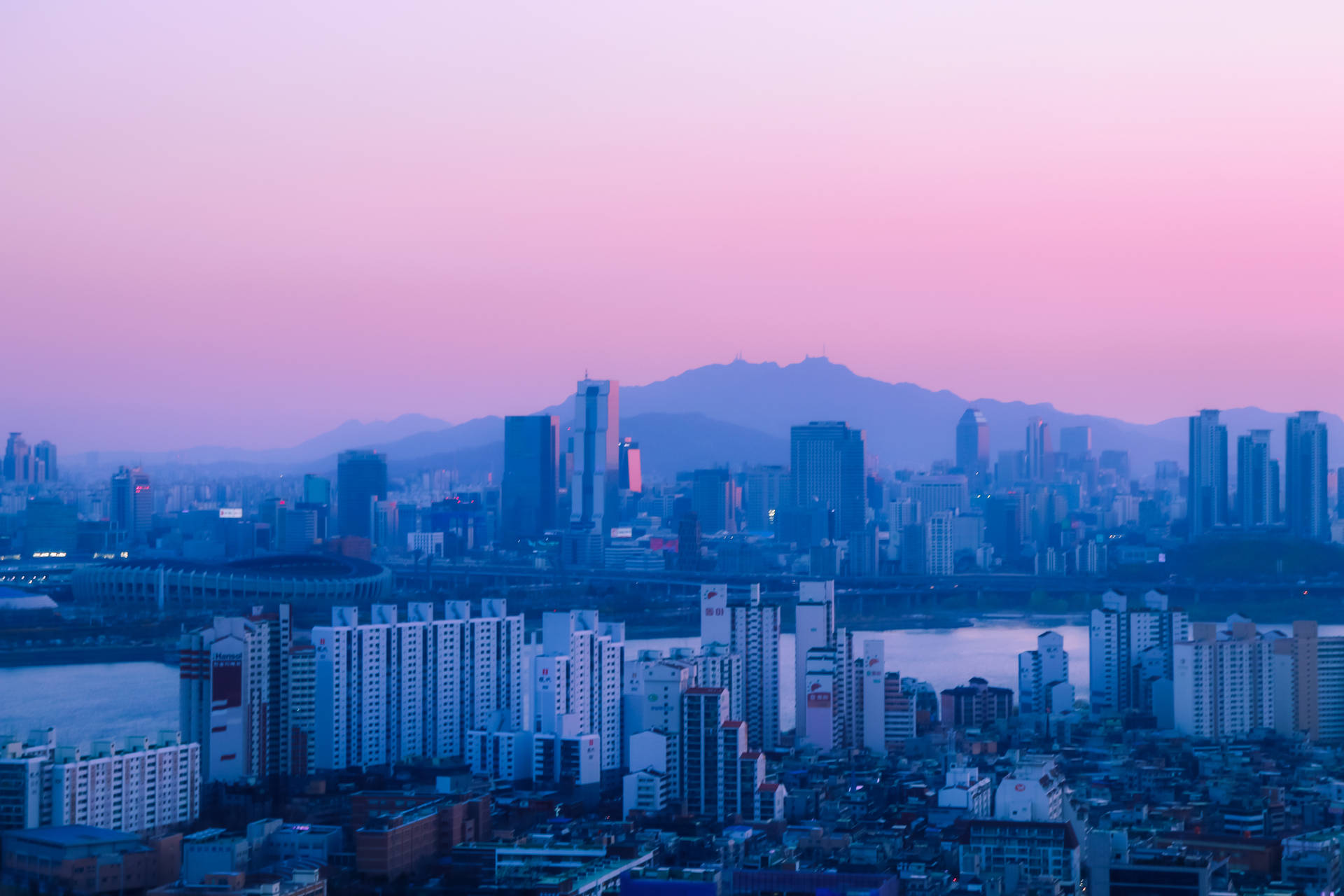 Seoul Pink Sky Wallpaper