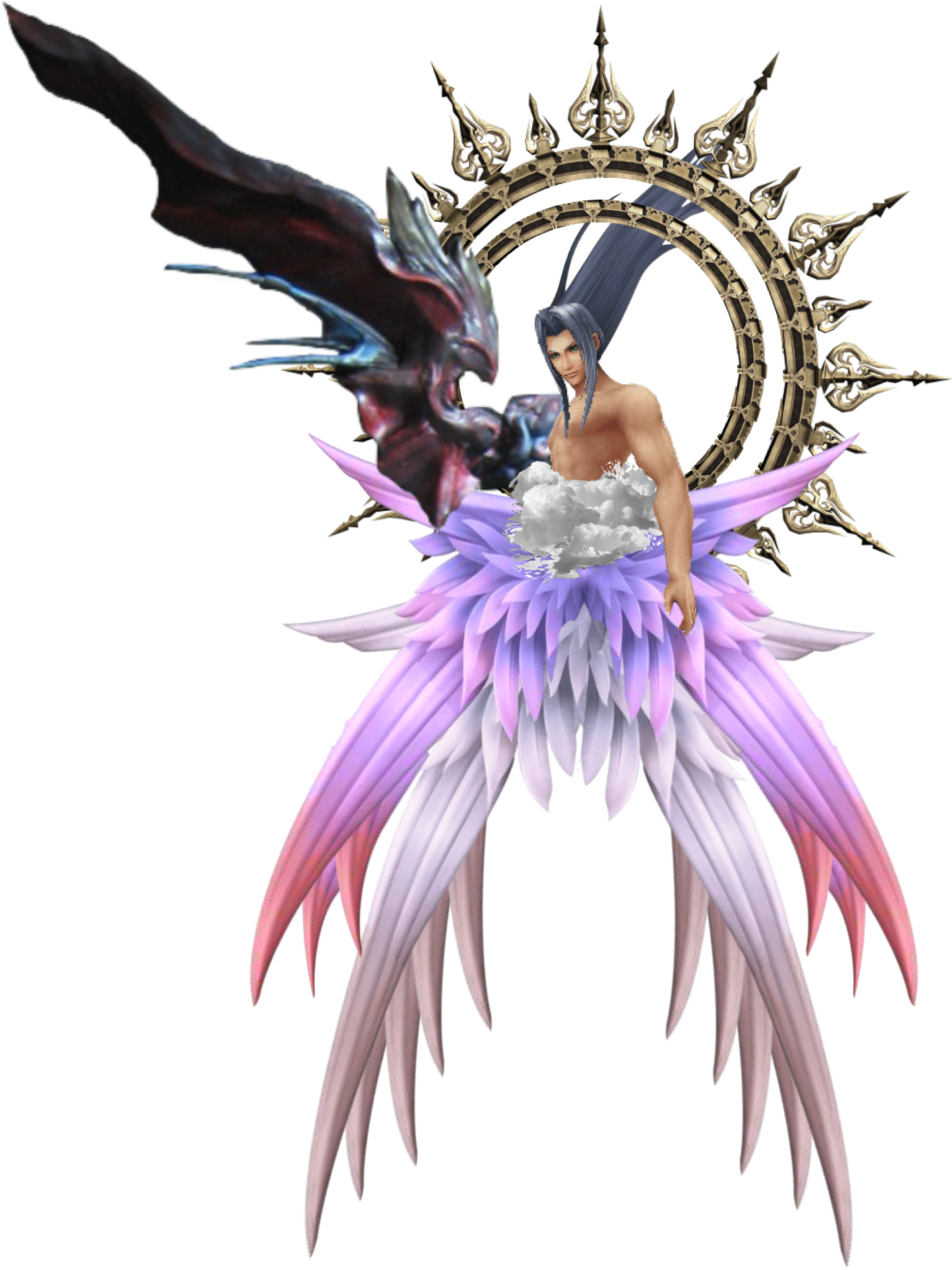 Sephiroth Final Fantasy Floral Fusion PNG