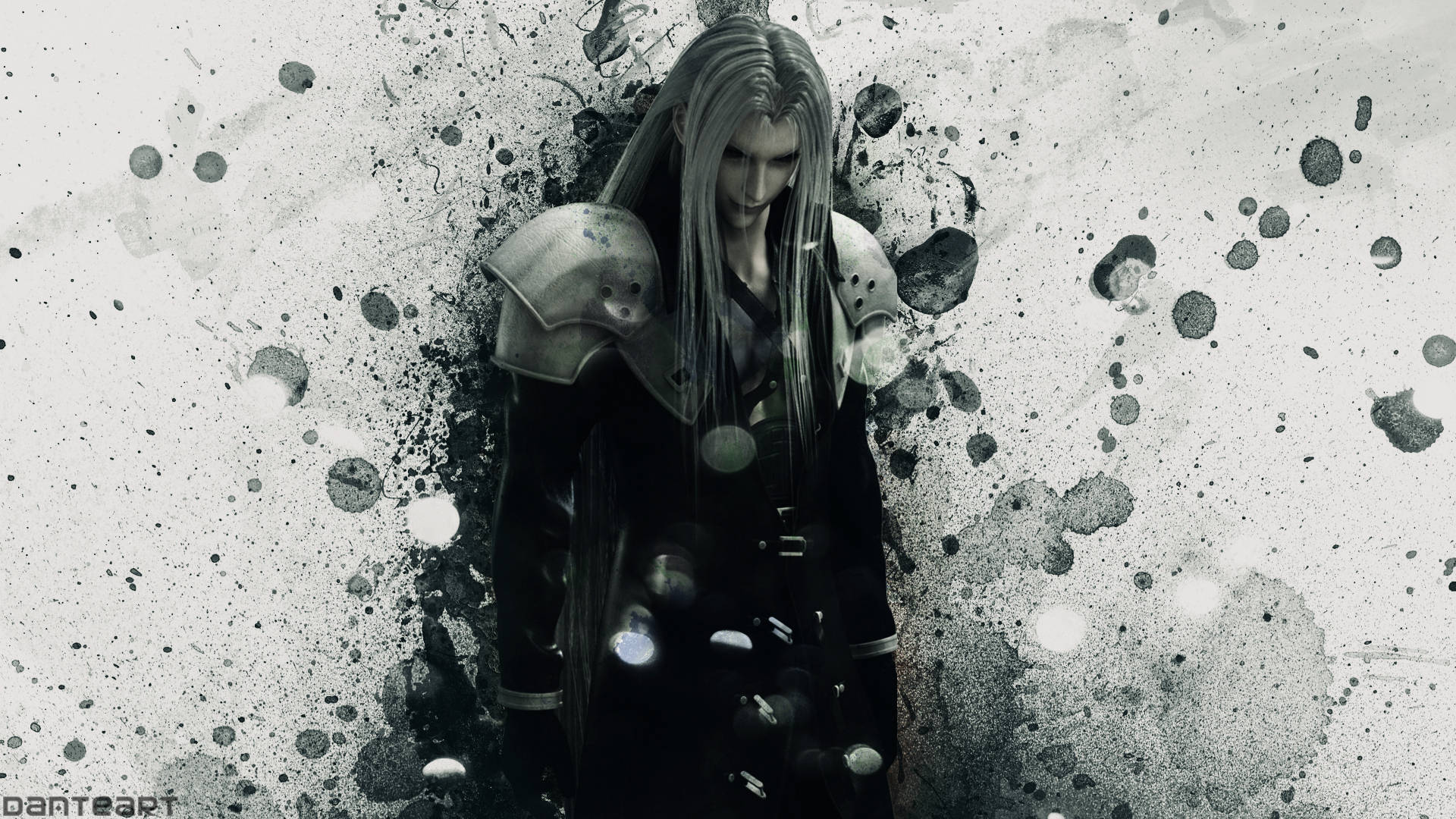 Sephiroth Monochromatic Black Ink Wallpaper