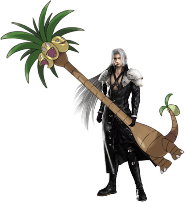 Sephiroth Wielding Exeggutor Sword PNG