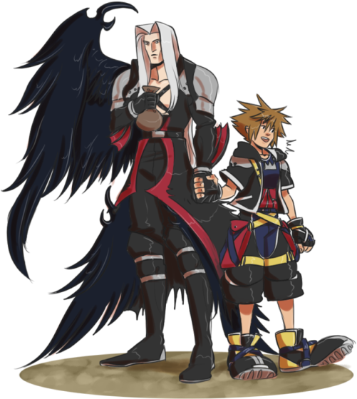 Sephirothand Sora Illustration PNG