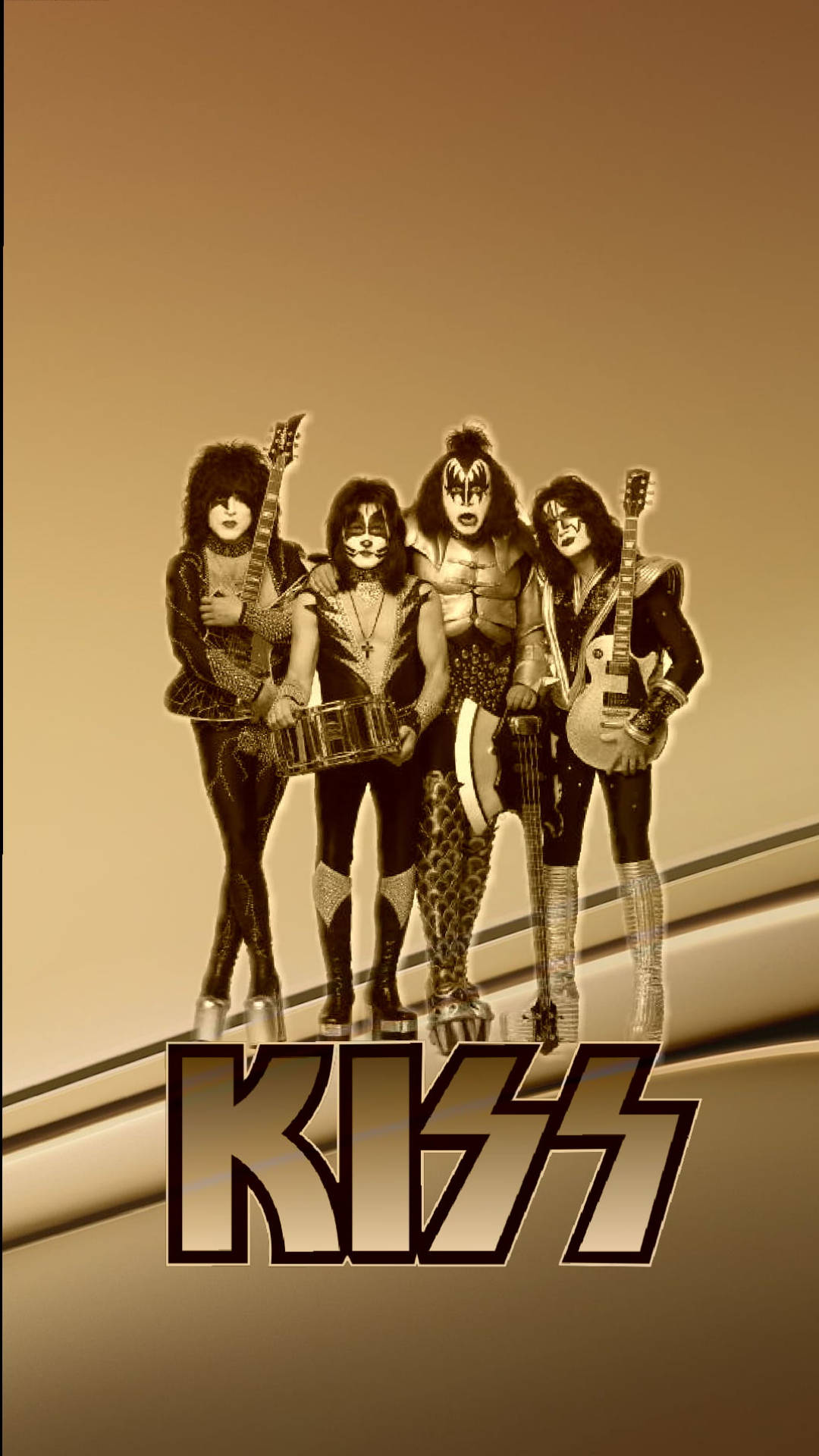 Sepia Kiss bandmedlemmerne, der pryder væggen Wallpaper