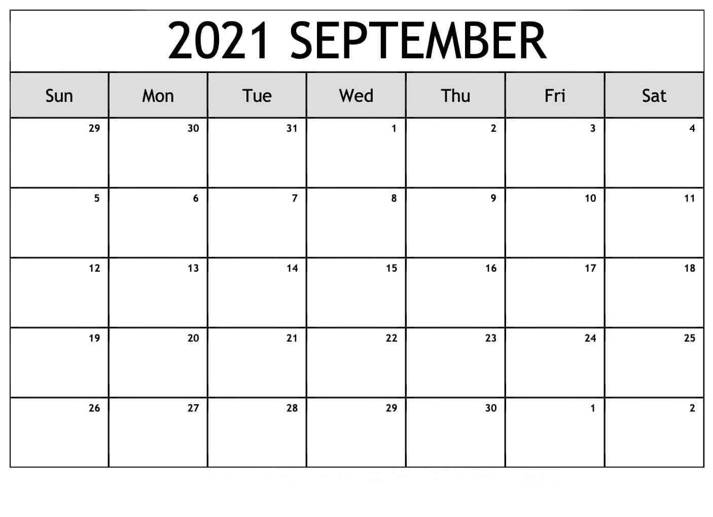2021-september-kalender med ferier i fed skrift. Wallpaper