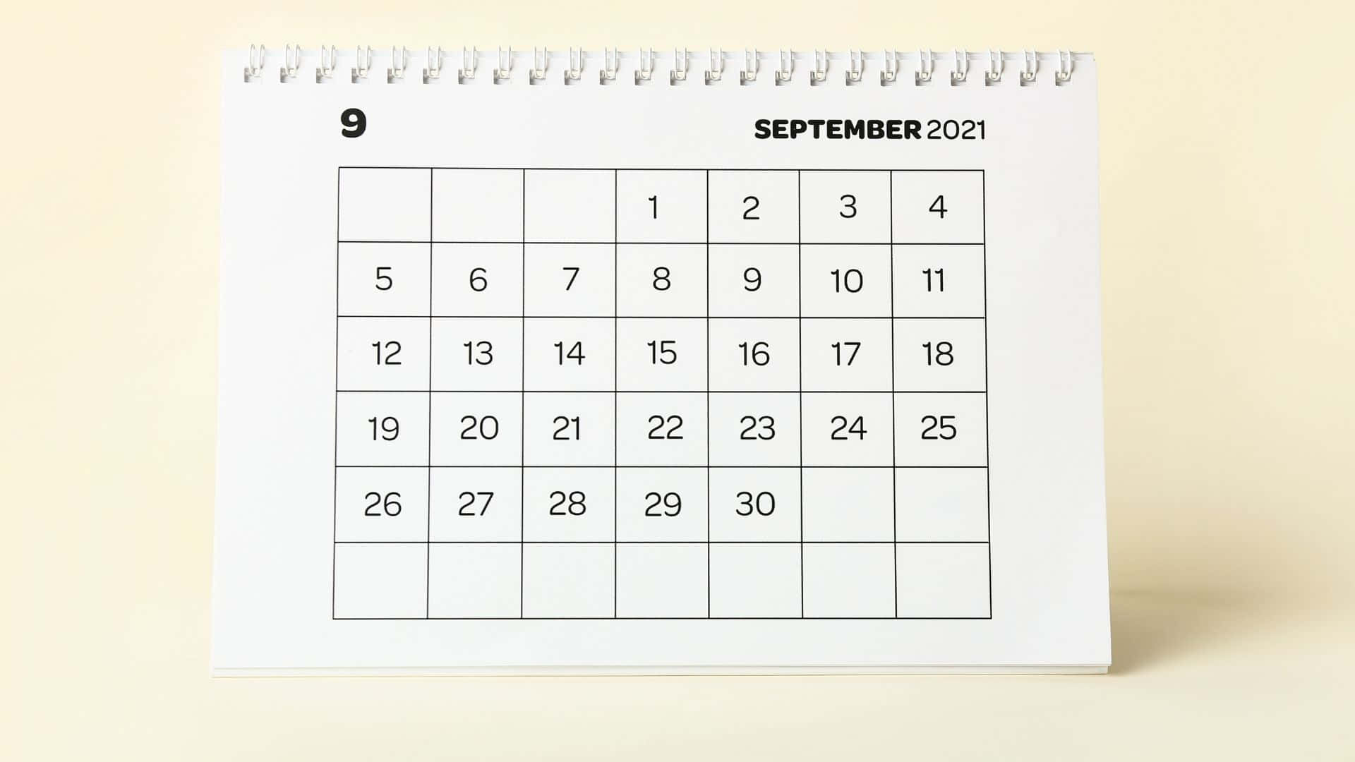 Einkalender Mit Der Zahl 9 Darauf Wallpaper