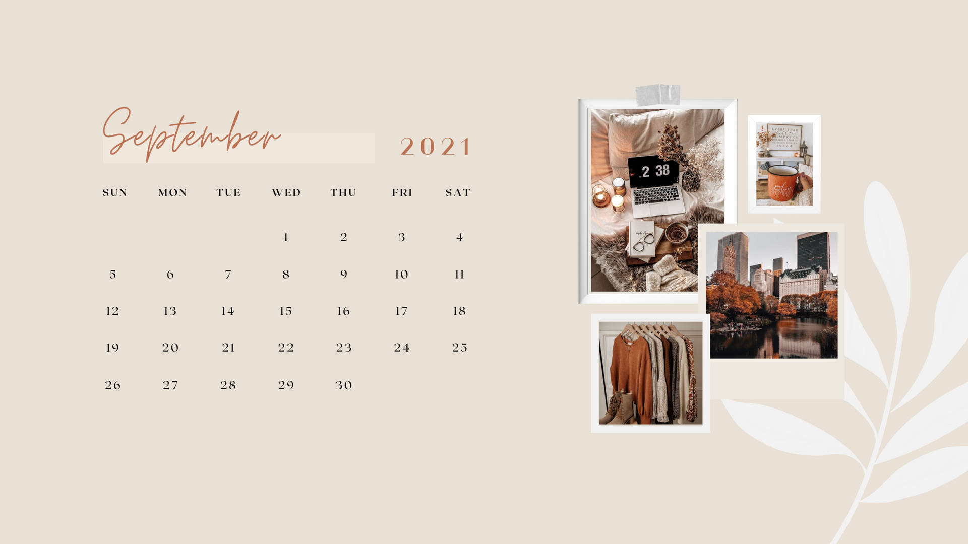 September Calendar Macbook Pro Aesthetic