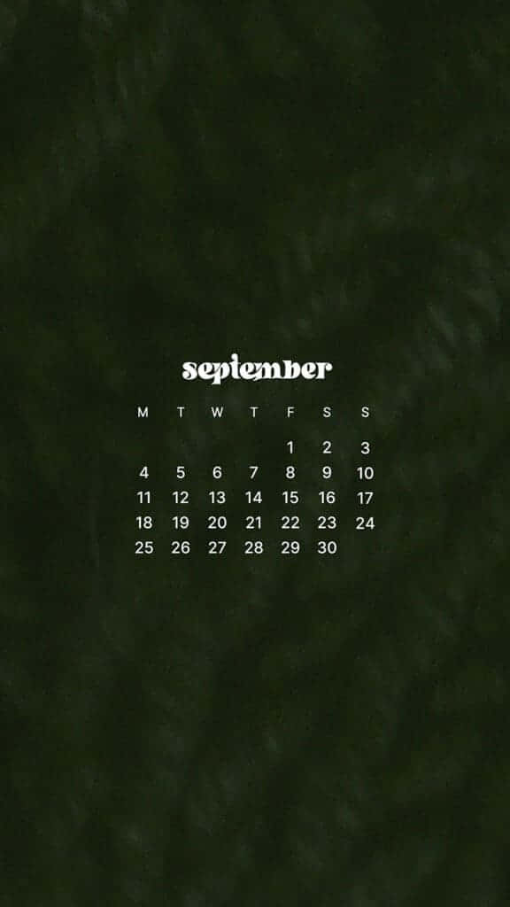 Calendrier De Septembre Fond Sombre Fond d'écran