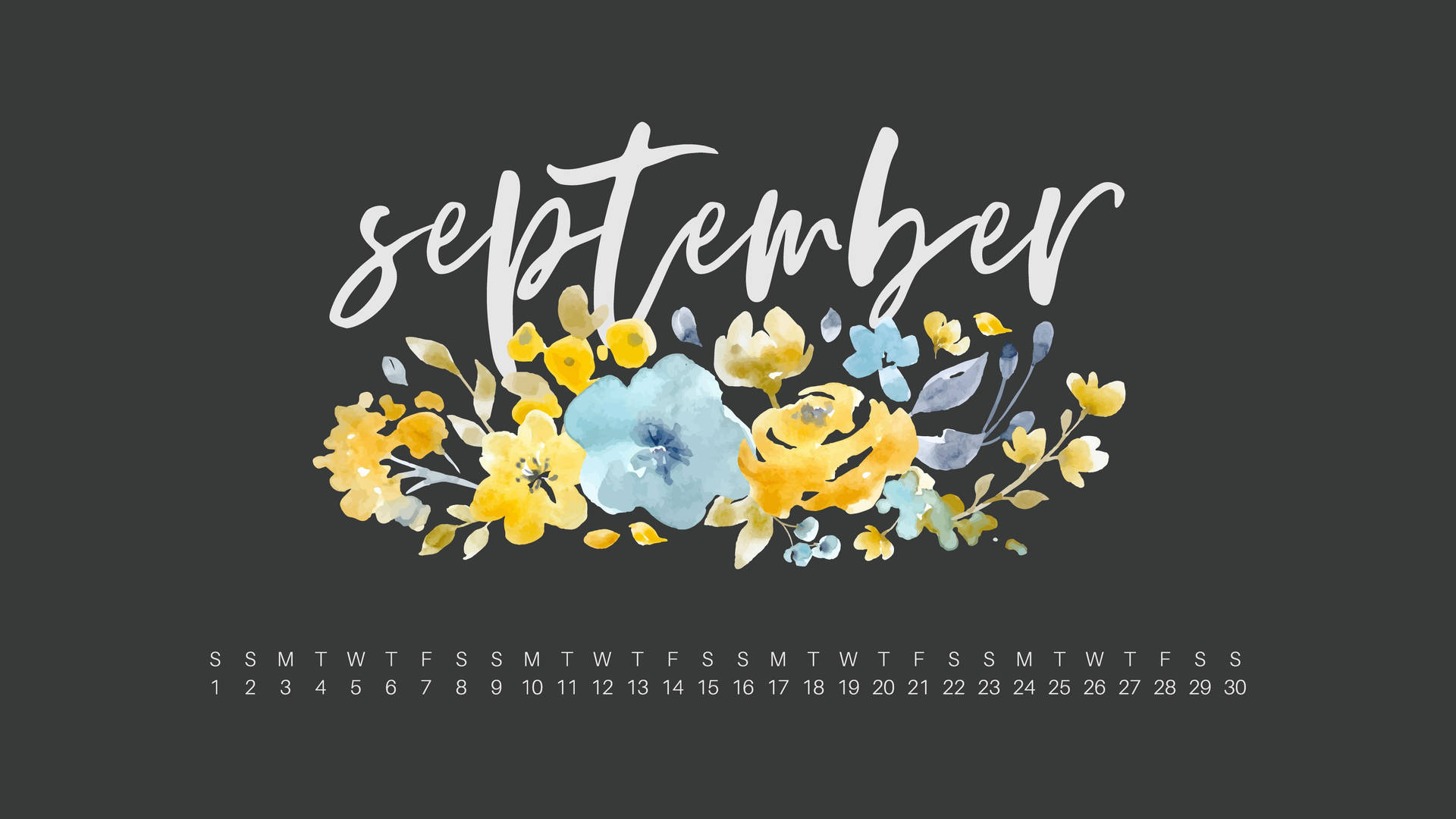 September Calendar With Flowers