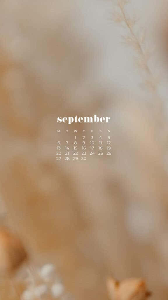 September Kalender Telefoon Wallpaper Achtergrond