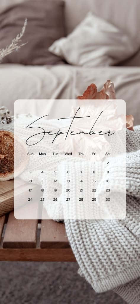 September Kalender Telefoon Achtergrond Achtergrond