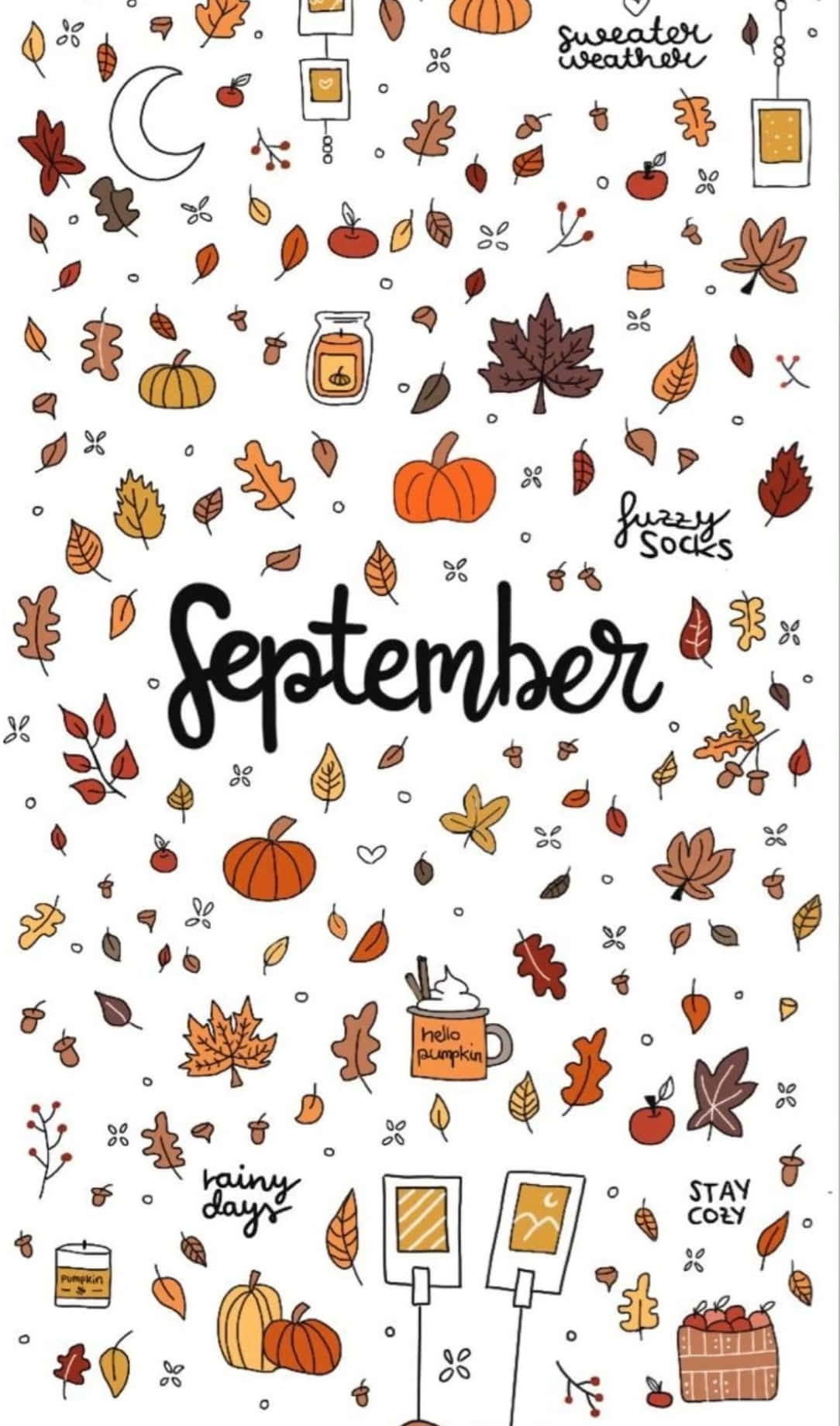 September Fall Aesthetic Illustration Wallpaper