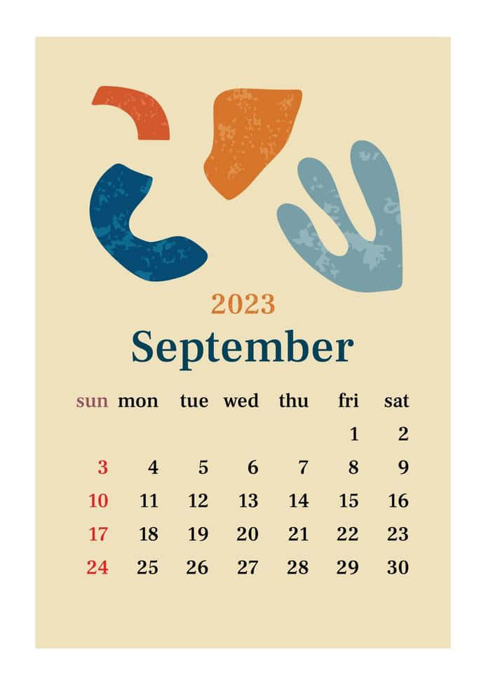 September 2023 Kalender Abstract Ontwerp Achtergrond