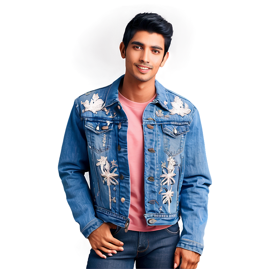 Sequin Denim Jacket Png 06132024 PNG