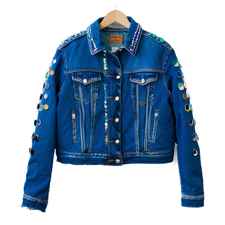 Sequin Denim Jacket Png 14 PNG