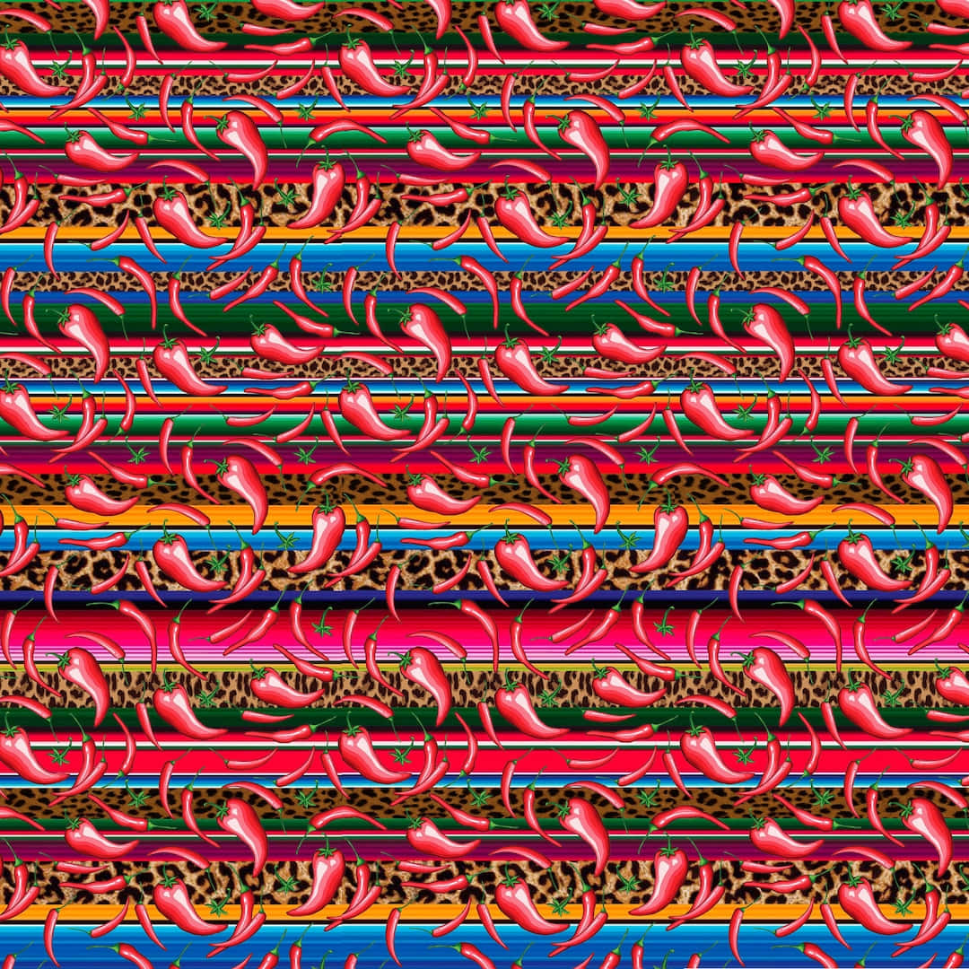 Serape With Chili Peppers Wallpaper