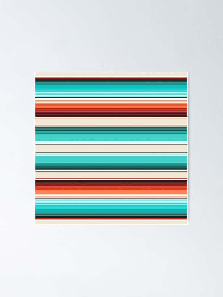 A Turquoise And Orange Striped Placemat Wallpaper