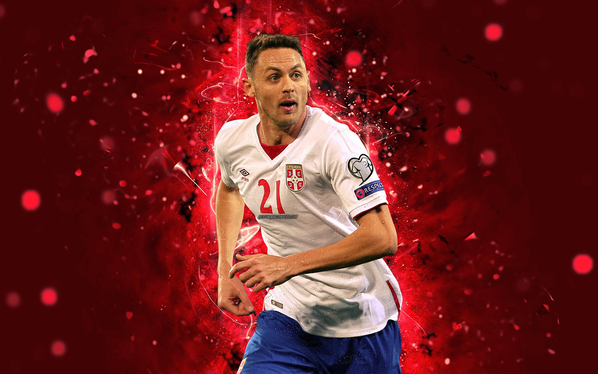 Serbia National Soccer Team Nemanja Matić Skrivebordsbaggrund Wallpaper