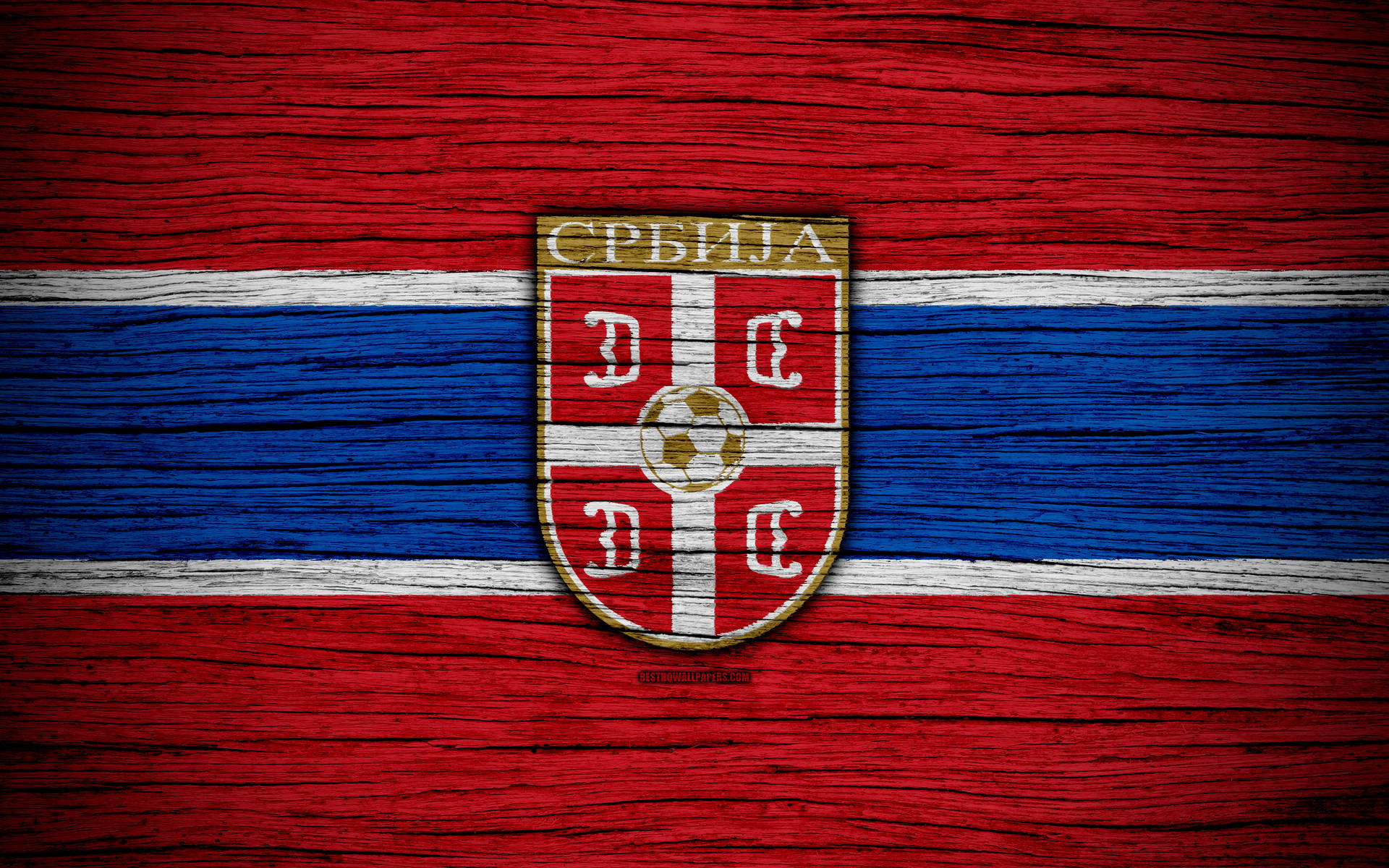 Serbia National Football Team Wood Grain Wallpaper