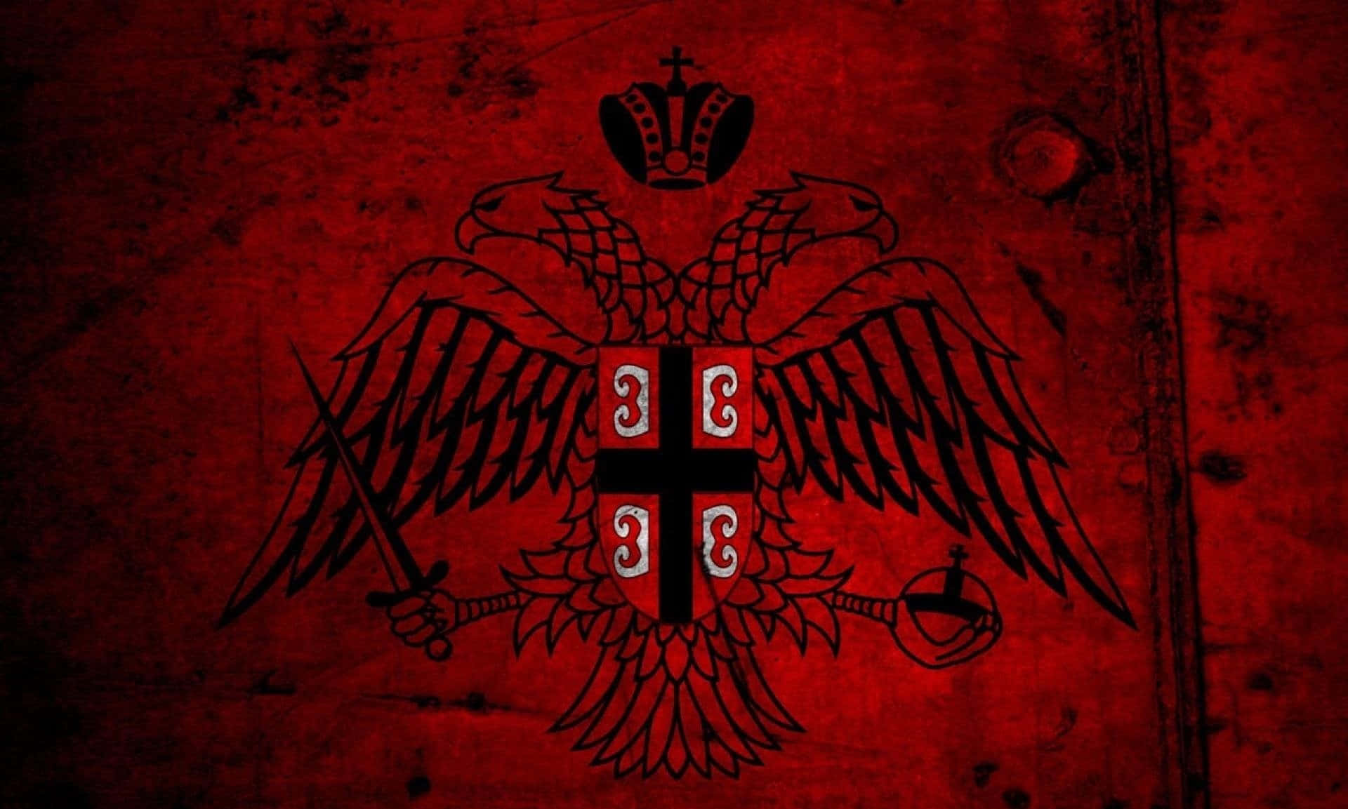 Serbian_ Coat_of_ Arms_ Red_ Background Wallpaper