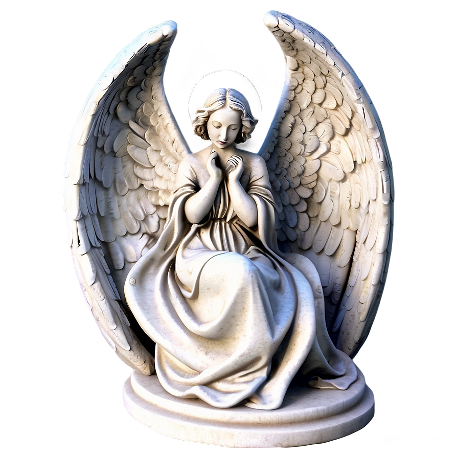 Serene Angel Sculpture Png Pol PNG