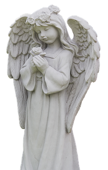 Serene Angel Statue PNG