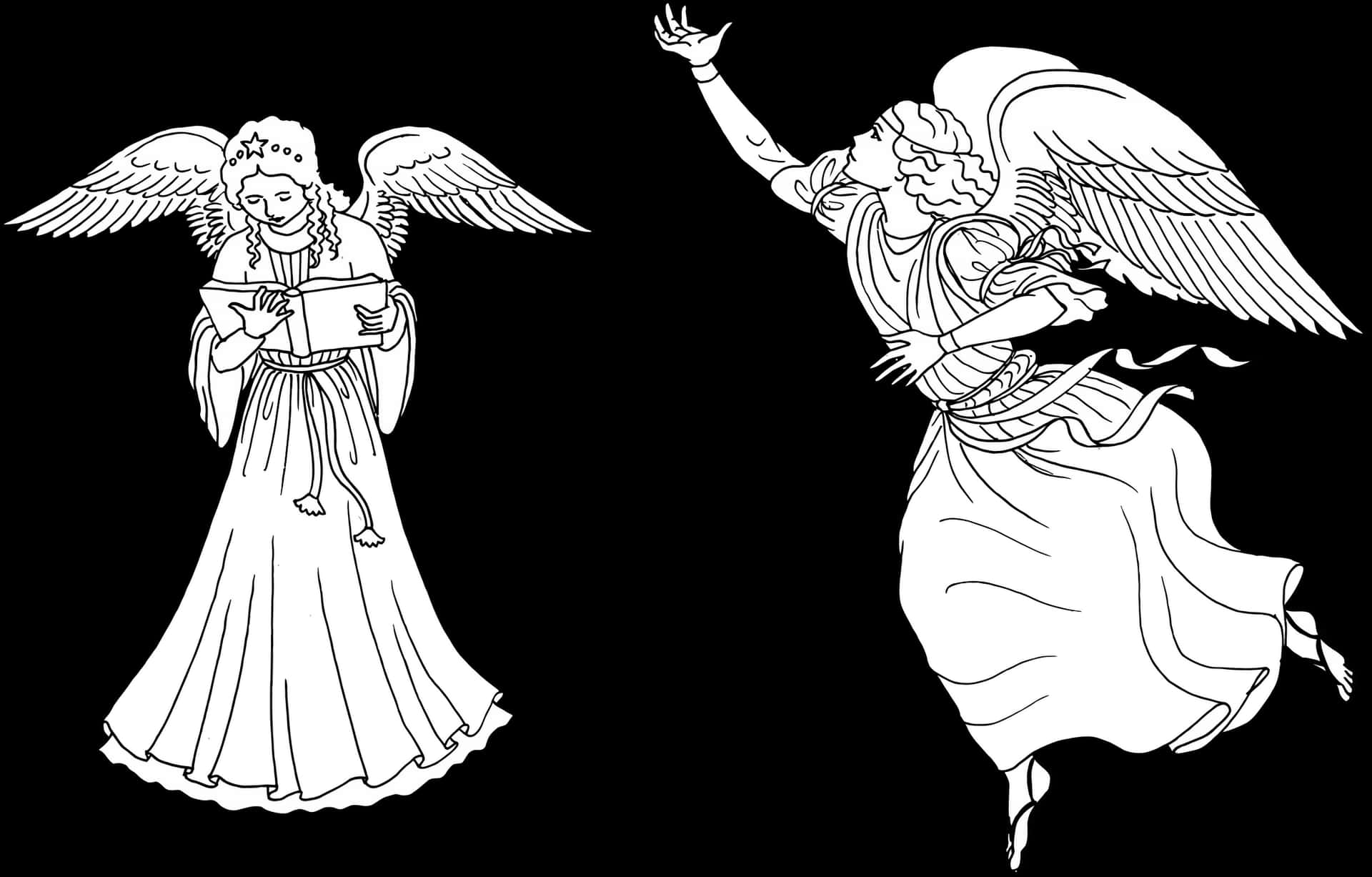 Serene Angels Illustration PNG
