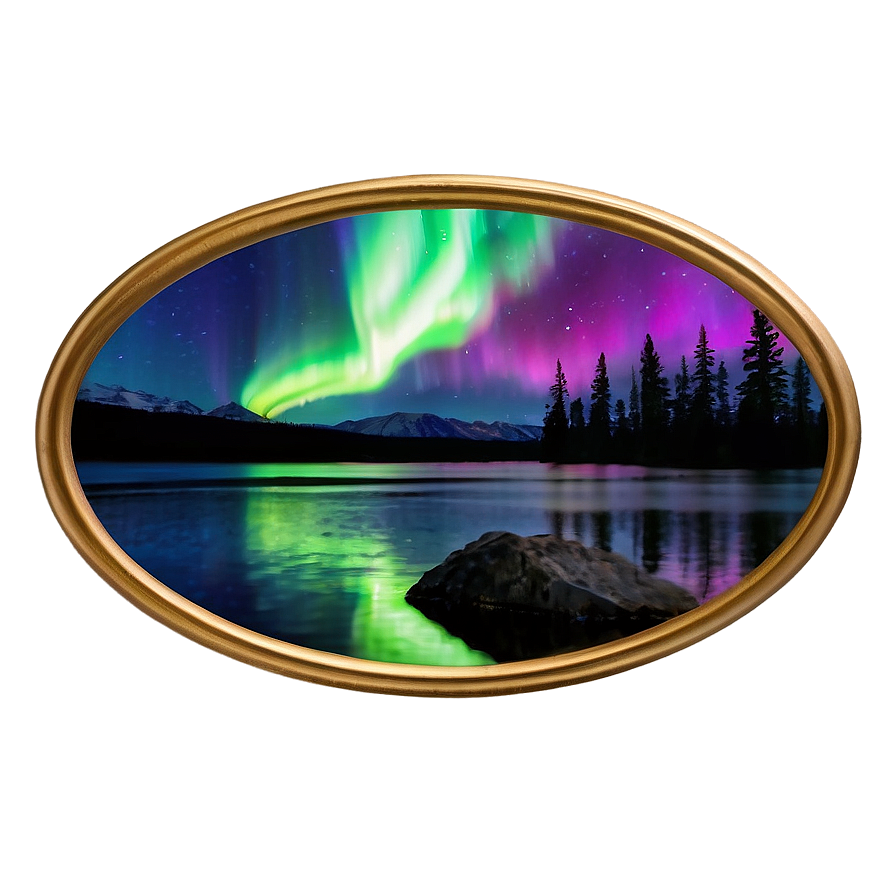 Serene Aurora Borealis Scene Png 06242024 PNG