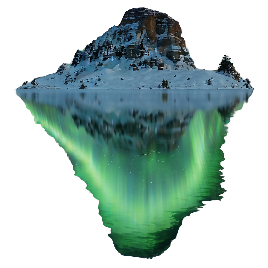Serene Aurora Reflection Water Png 06202024 PNG