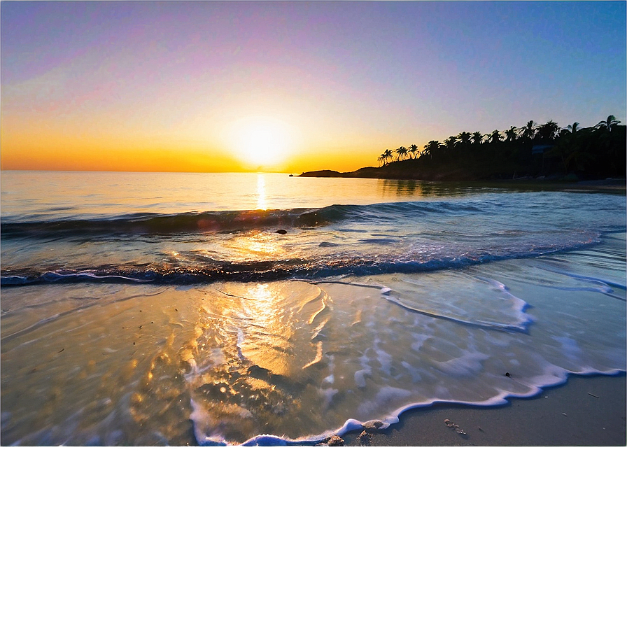 Serene Beach Sunrise Png Ikw PNG