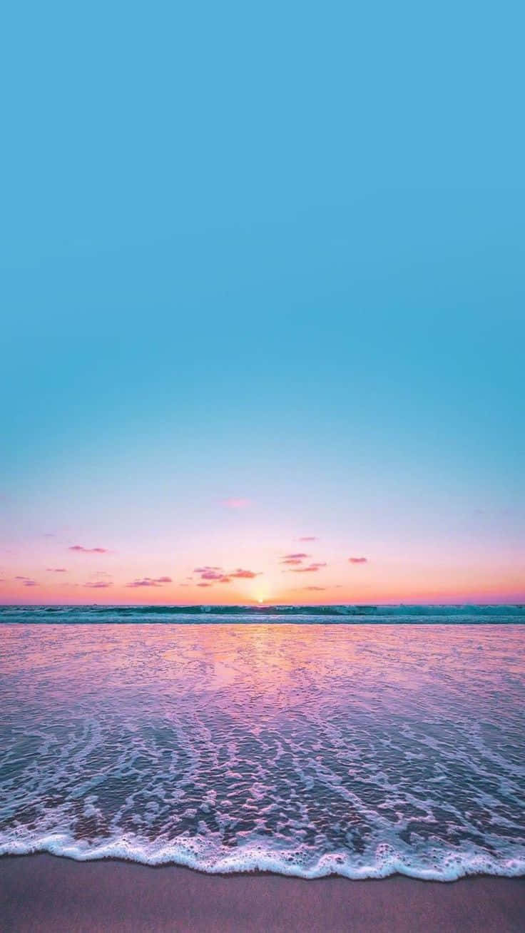 Serene Beach Sunset Aesthetic Wallpaper