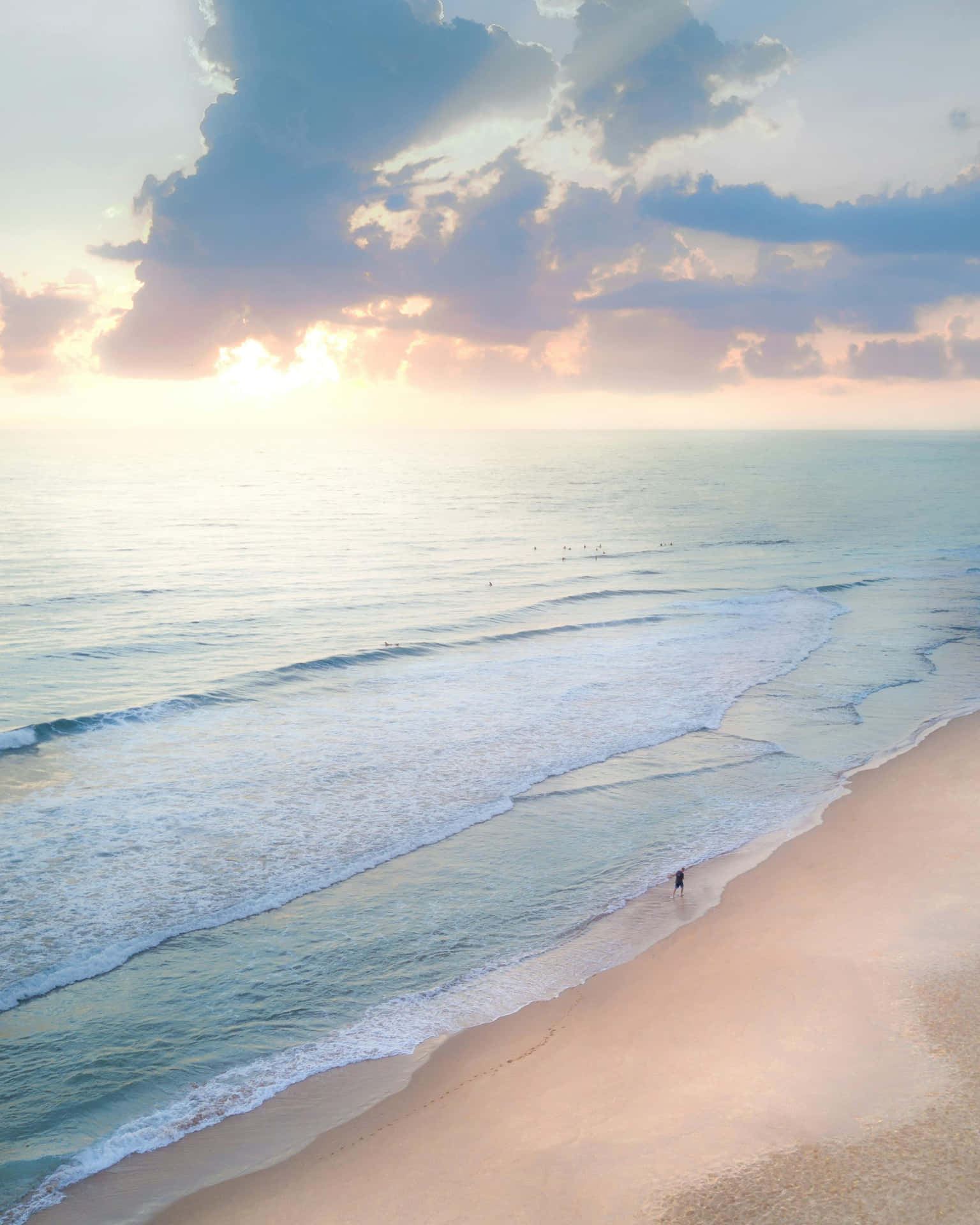 Serene Beach Sunset Solitude.jpg Wallpaper