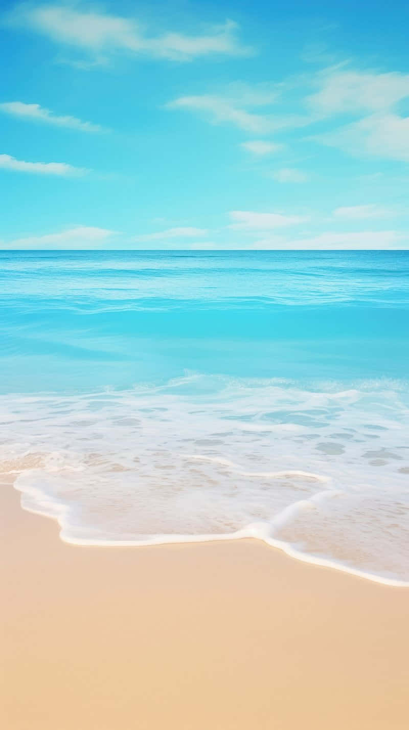 Serene Blue Beach Scape Wallpaper