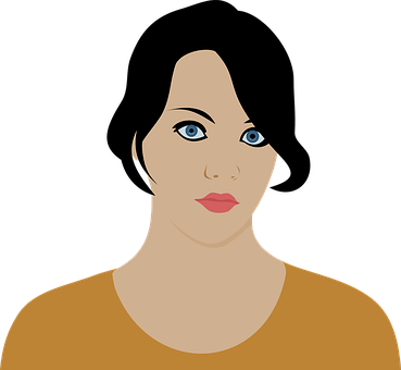Serene Blue Eyed Woman Vector PNG