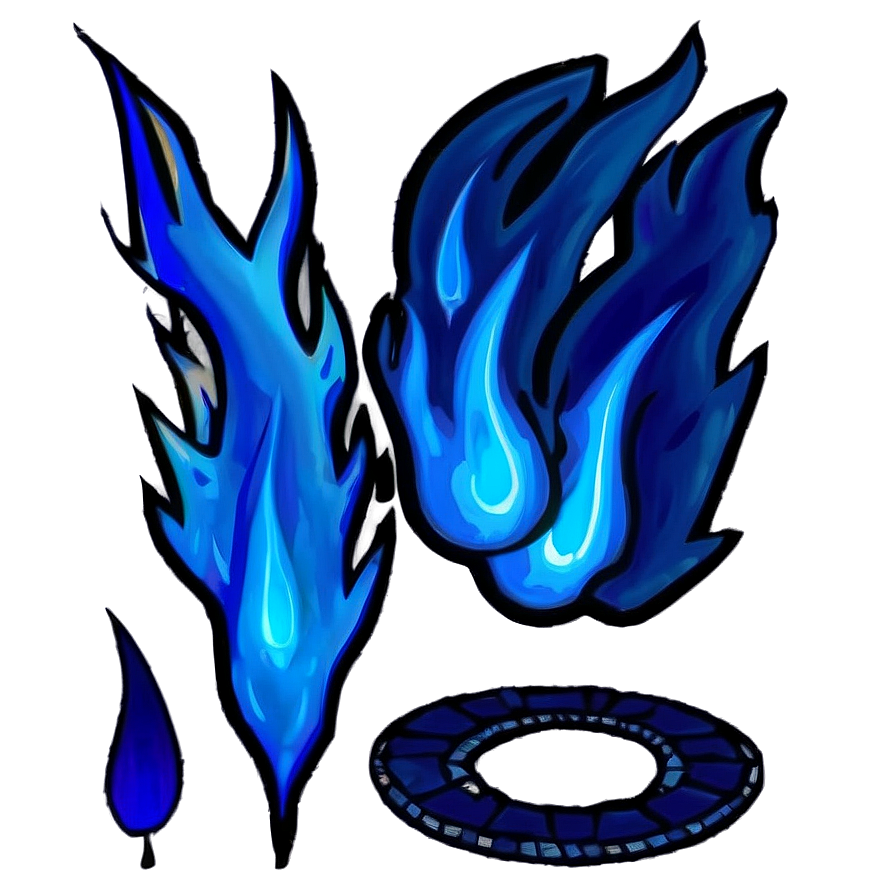 Serene Blue Flames Png 06122024 PNG