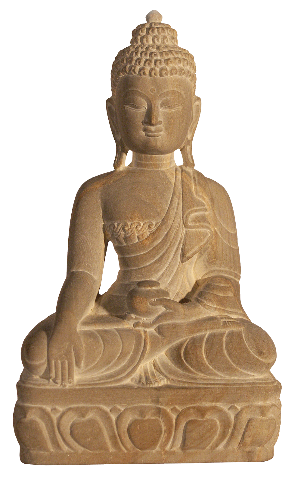 Serene Buddha Statue Sandstone PNG