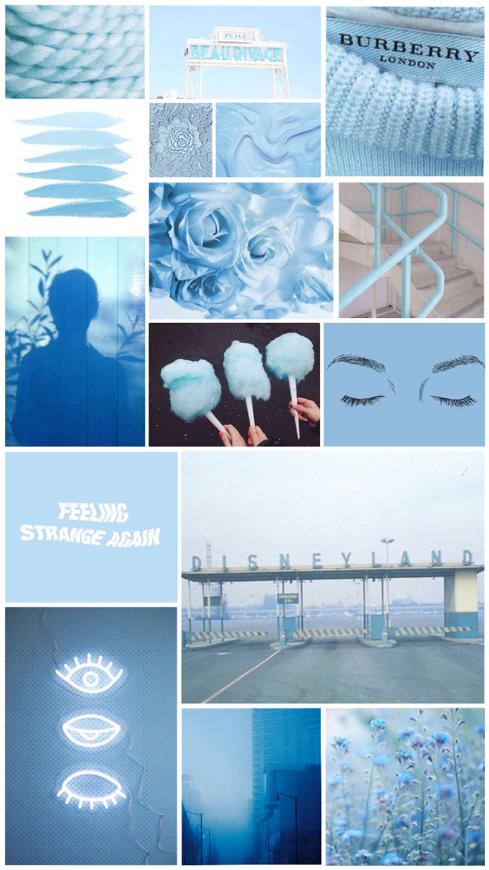 Serene Collage Blue Aesthetic Tumblr Wallpaper