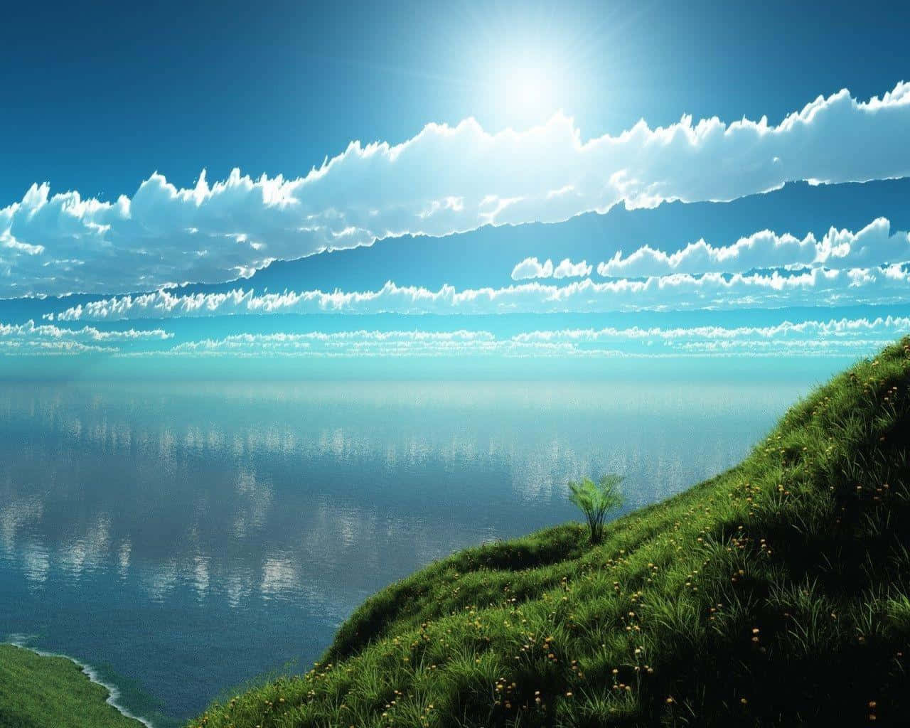 Serene Lakeside Sunrise Wallpaper