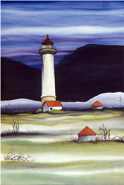 Serene Lighthouse Painting PNG