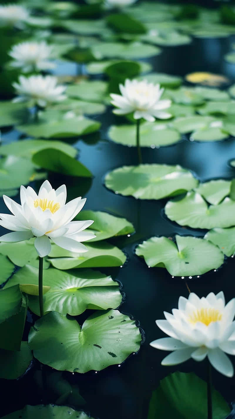 Serene Lotus Pond Wallpaper