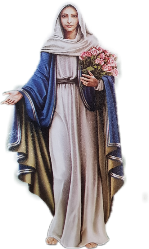 Serene Maria Holding Roses PNG