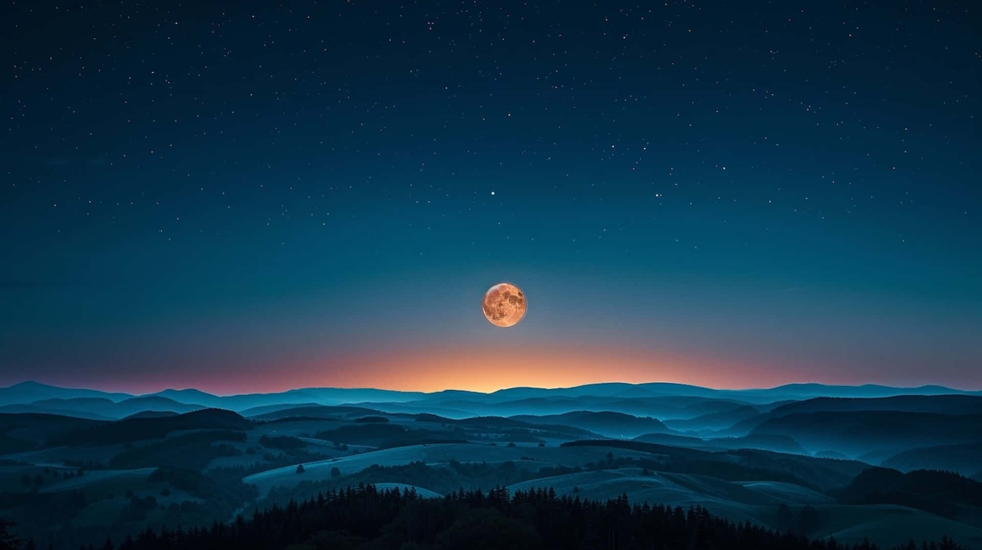 Serene Moonrise Over Hills.jpg Wallpaper