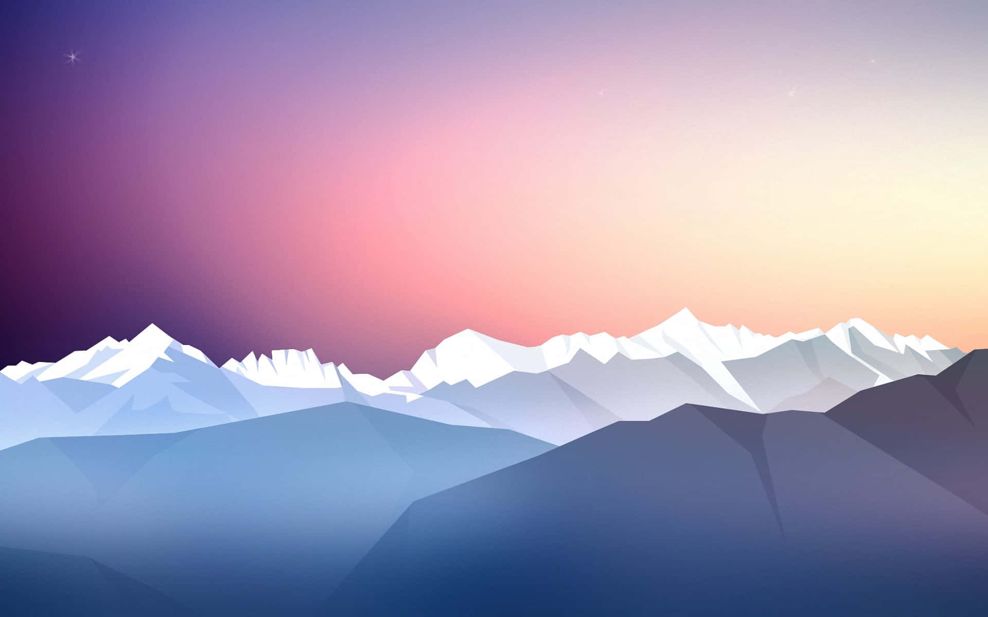 Serene Mountain Sunset Vector Wallpaper