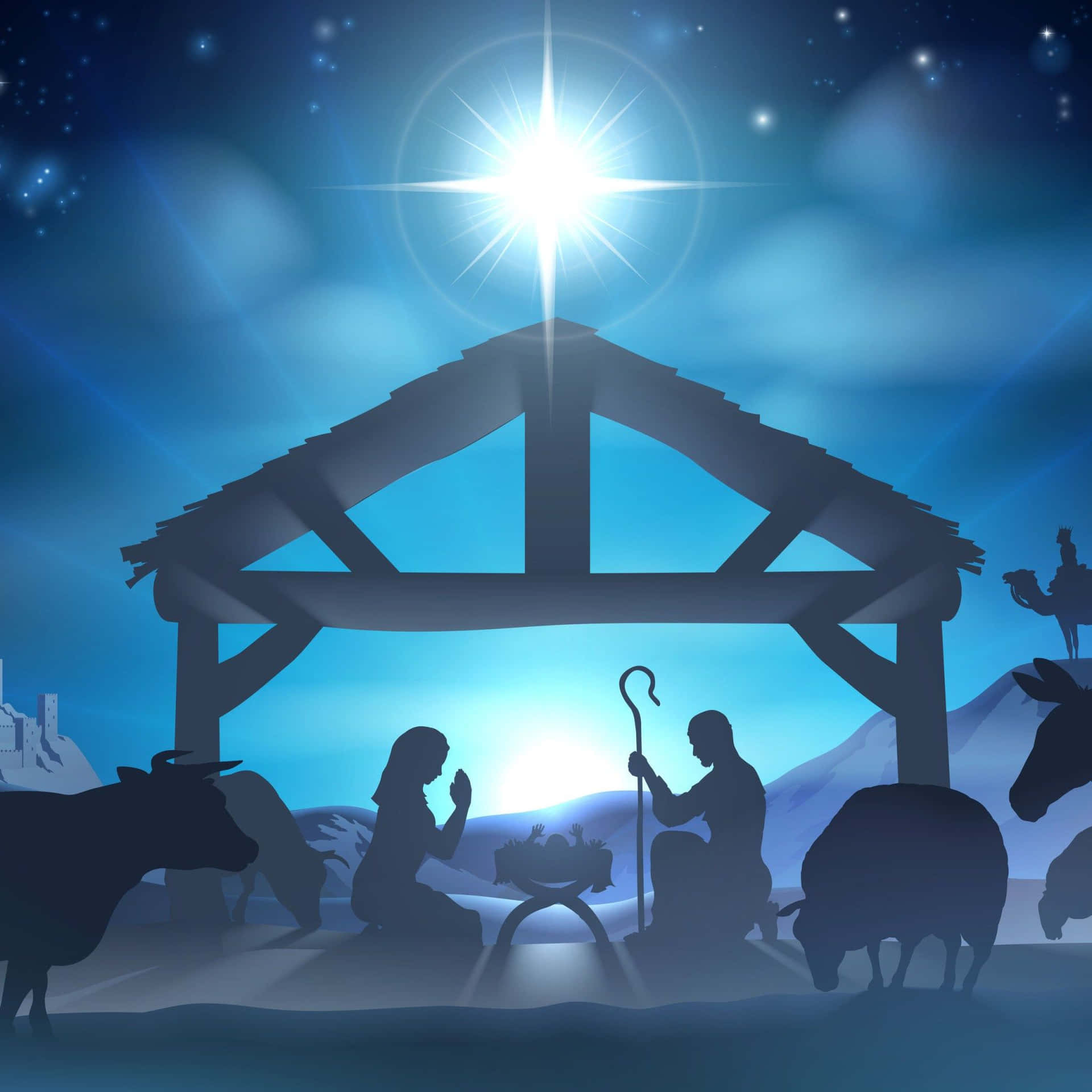 Serene Nativity Background Scene
