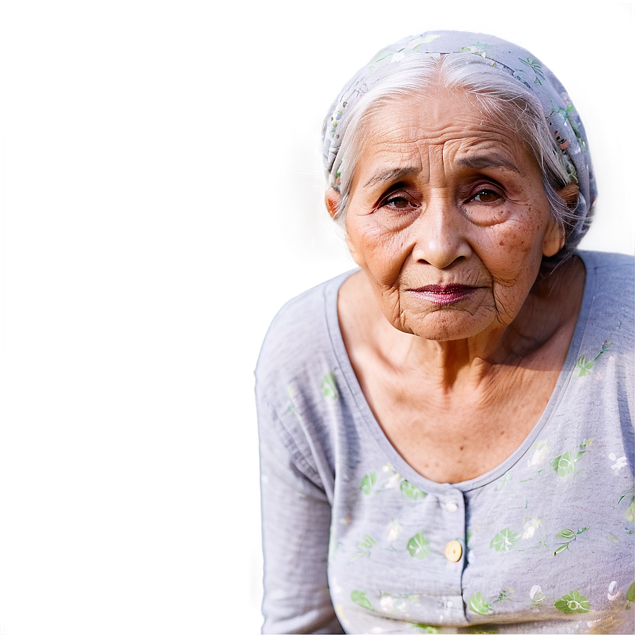 Serene Old Woman Png 06202024 PNG