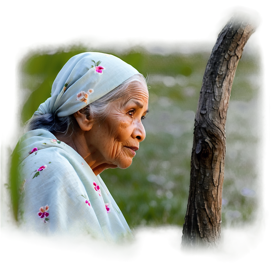 Serene Old Woman Png Vis PNG