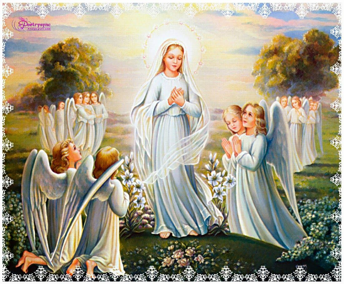 Serene Portrait Of Virgin Mary Wallpaper