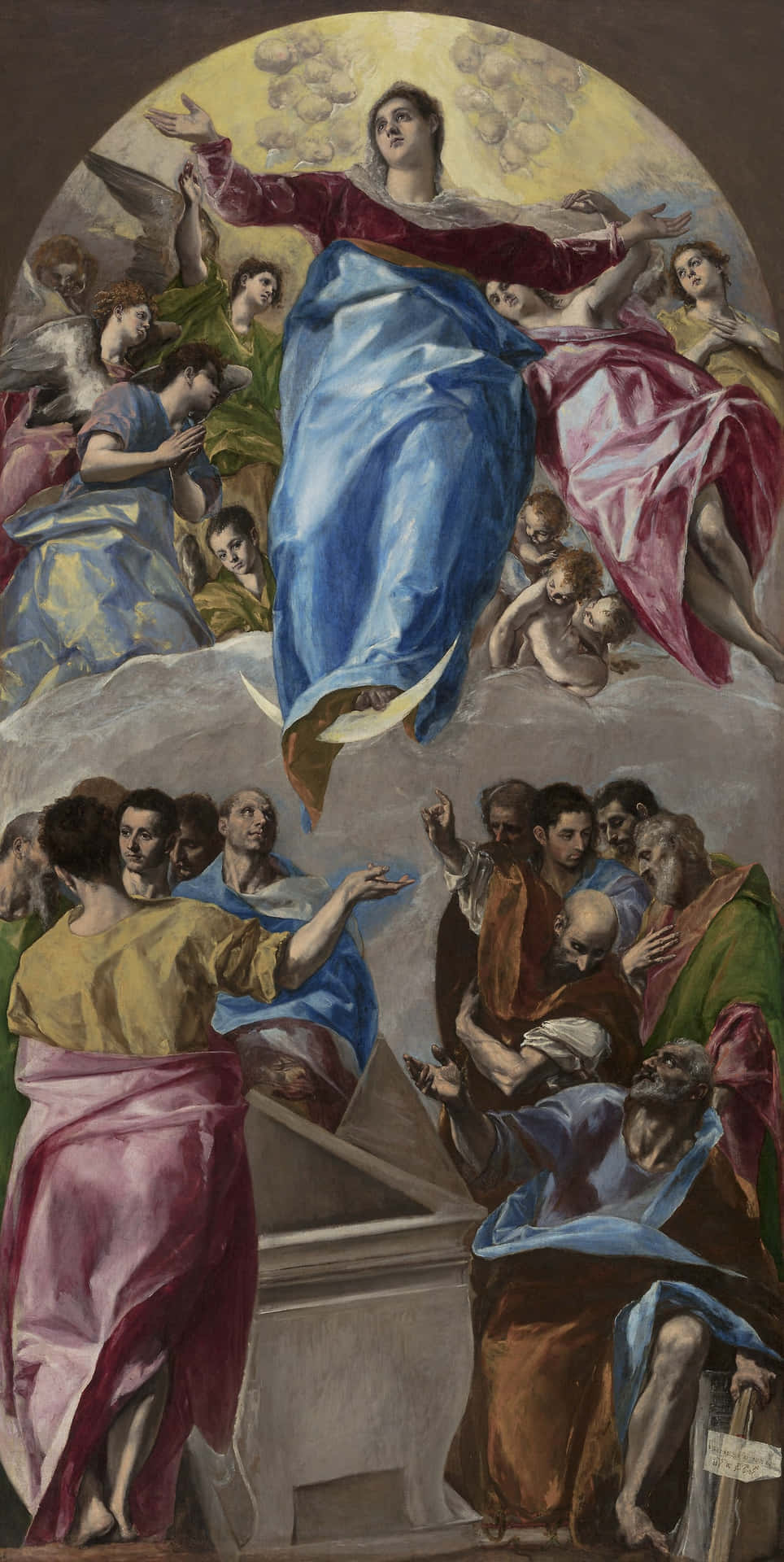 Serene Scene Of Assumption Of Mother Mary Wallpaper
