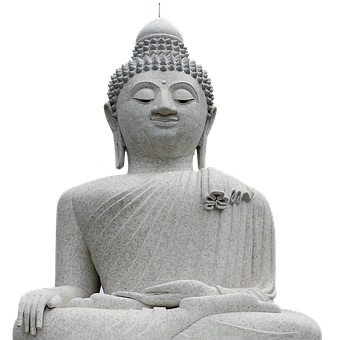 Serene Stone Buddha Statue PNG