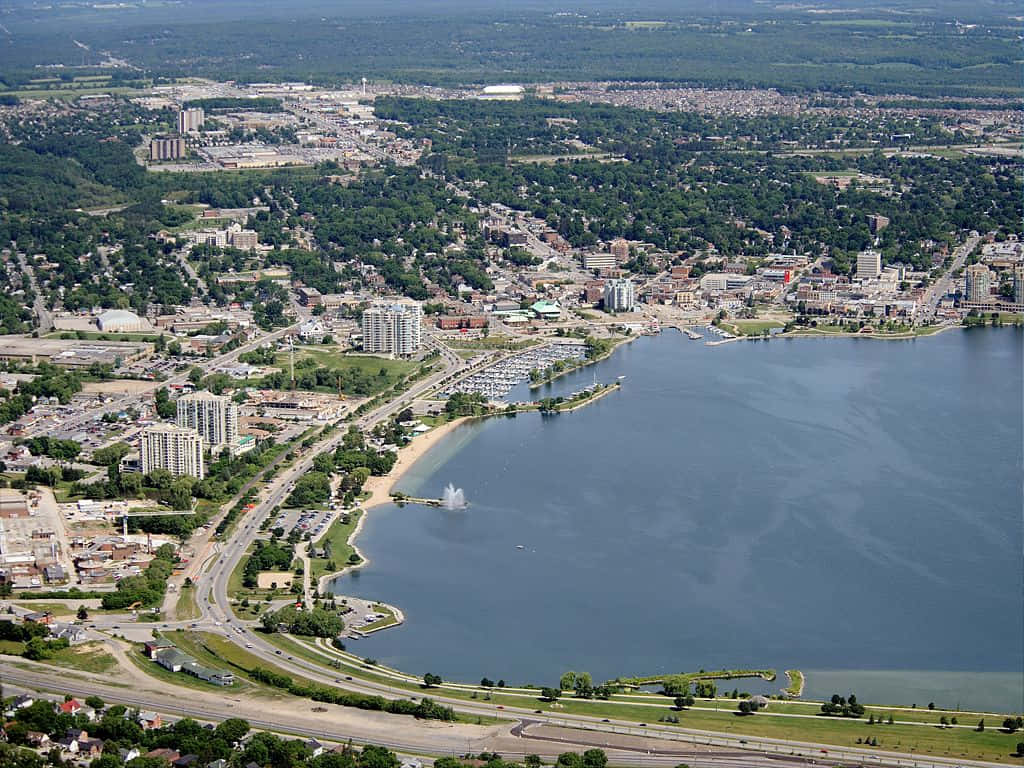 Rolig Solnedgang Ved Kempenfelt Bay, Barrie Bakgrunnsbildet