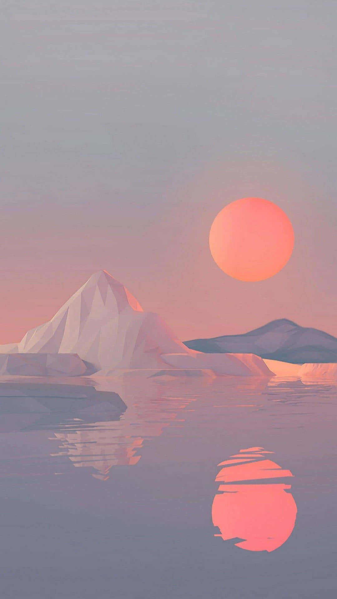 Serene Sunset Iceberg Reflection Wallpaper