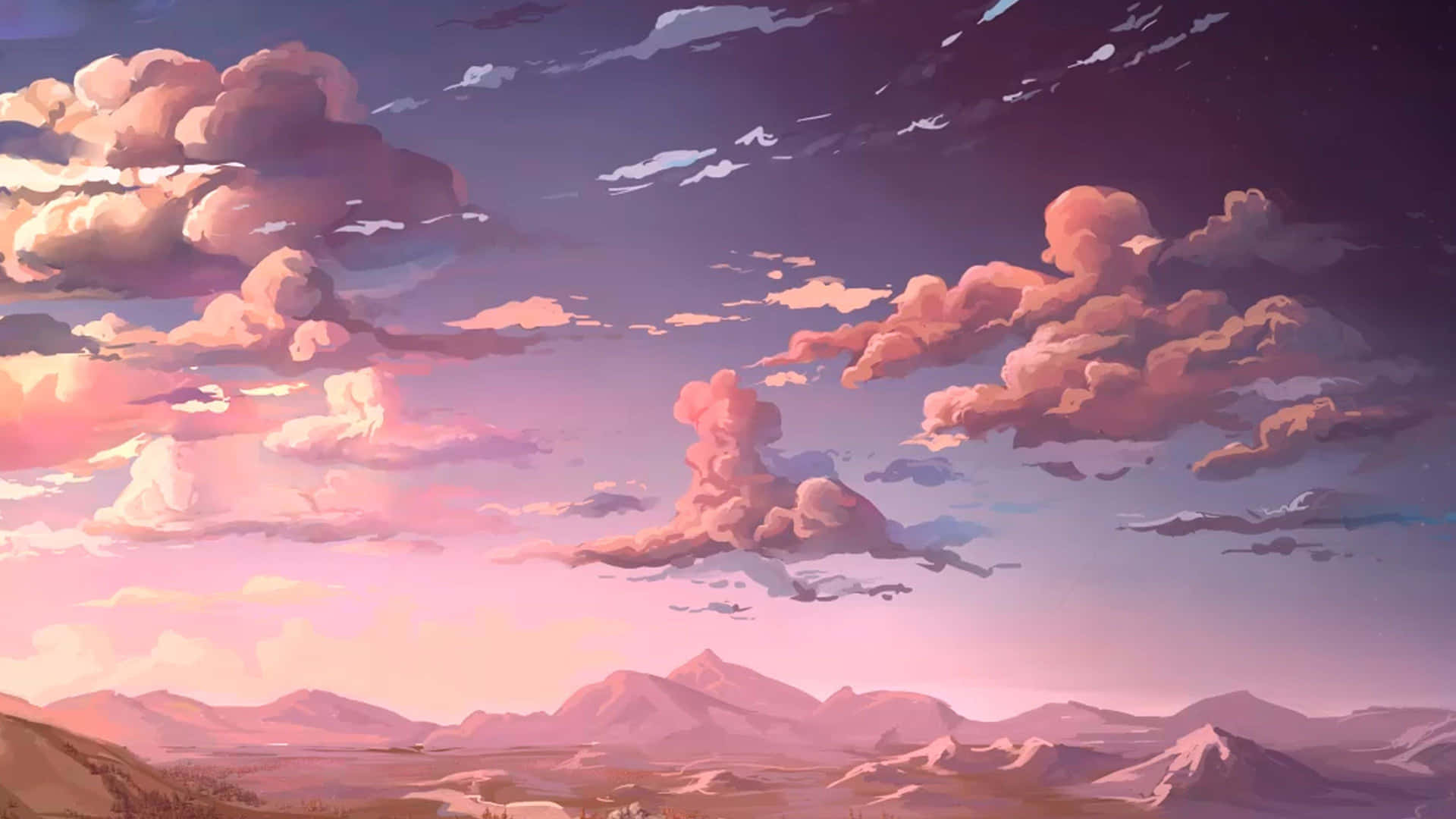 Serene Sunset Mountain Landscape Wallpaper